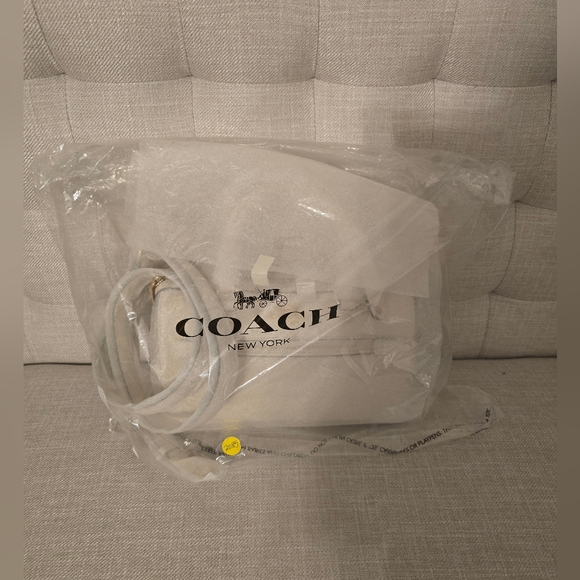 Coach Ivory Rowan Satchel with Gold Accents - Embossed Signature Leather - NWT - Picture 9 of 9